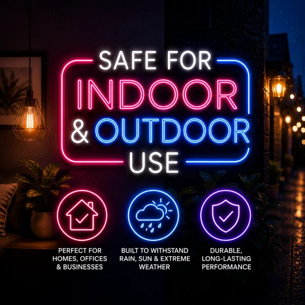 Signage is safe for indoor and outdoor