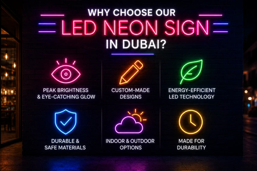 Why choose our led neon sign services in Dubai, Abu Dhabi, Sharjah